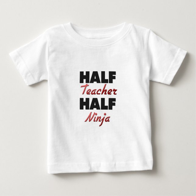 Halv lärare halva Ninja Tee Shirt (Framsida)