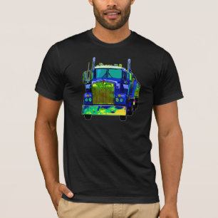 Halv lastbil för färgrika blått t shirt
