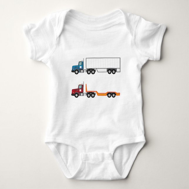 Halv lastbil och flatbed t-shirt (Framsida)