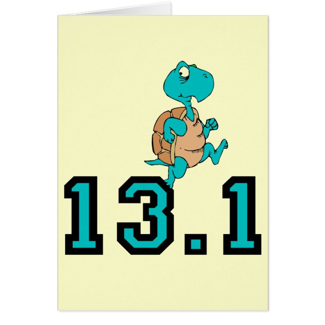 Halv maraton för rolig sköldpadda hälsningskort (Framsidan)