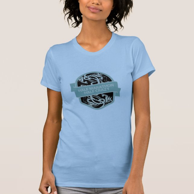 Halv maraton halv galen T Shirt (Framsida)