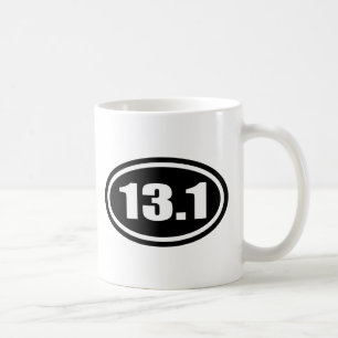 Halv maratonOval för svart 13,1 Kaffemugg