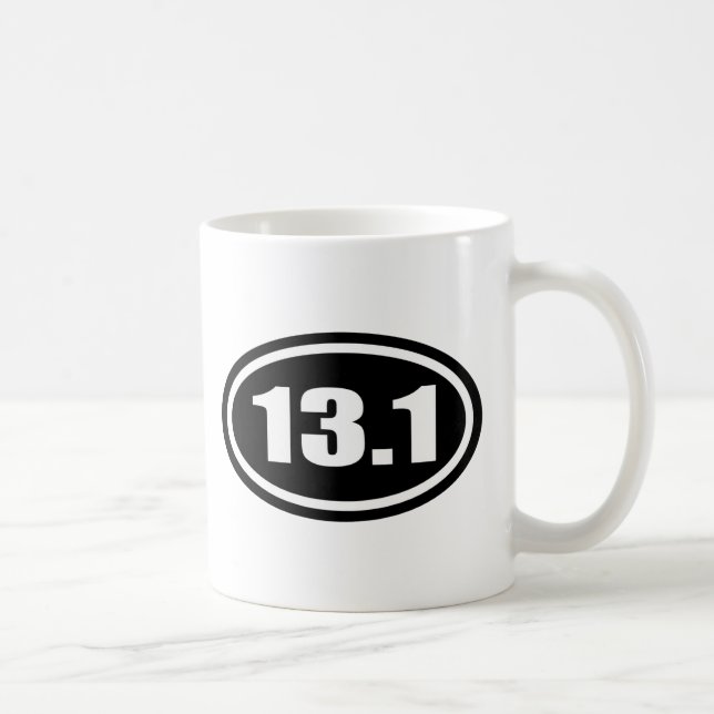 Halv maratonOval för svart 13,1 Kaffemugg (Höger)