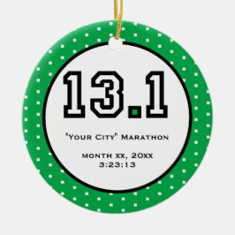 Halv maratonprydnad julgransprydnad keramik