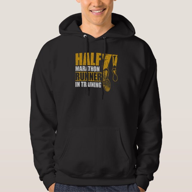 Halv maratonSpringer i utbildningsoffert för 13 1 Hoodie (Framsida)