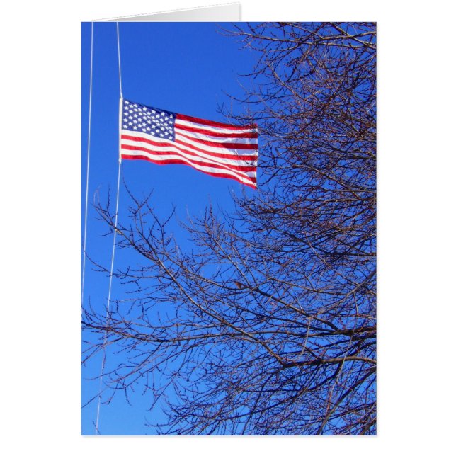 halv mast-flagga hälsningskort (Framsidan)