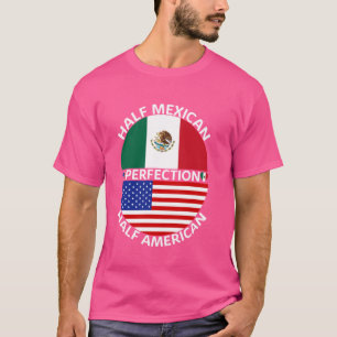 Halv mexikansk halv amerikansk Mexiko Usa flagga R T Shirt