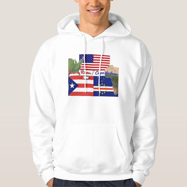 halv PR och halv CV-Hoodie Tröja Med Luva (Framsida)