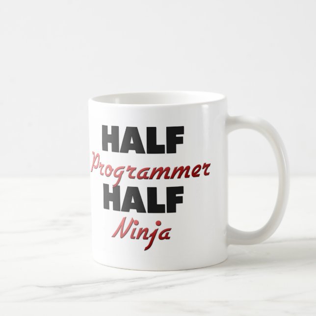 Halv programmerare halva Ninja Kaffemugg (Höger)