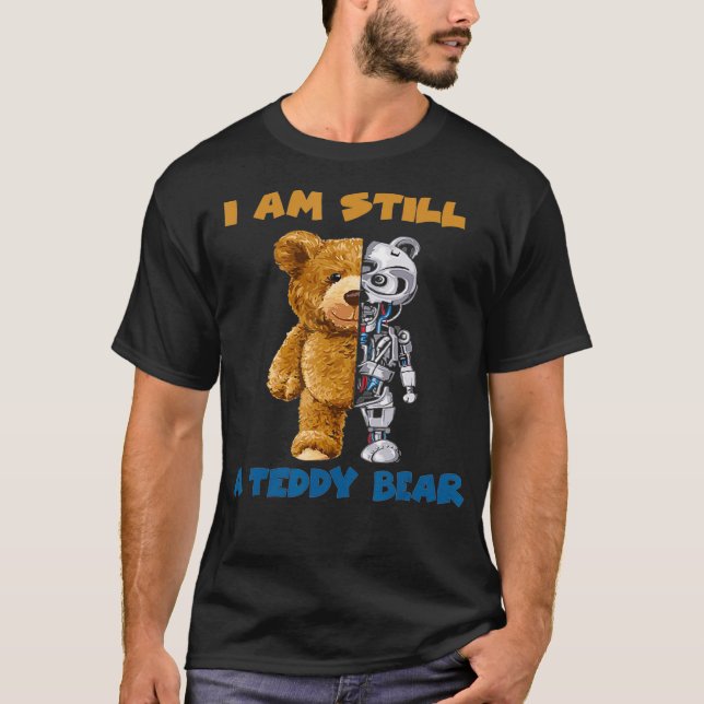 Halv robot nalle T  T Shirt (Framsida)