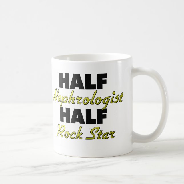 Halv rockstjärna för halv Nephrologist Kaffemugg (Höger)