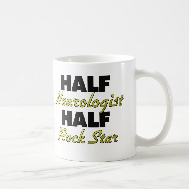 Halv rockstjärna för halv Neurologist Kaffemugg (Höger)