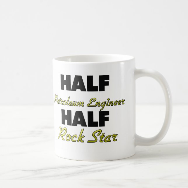 Halv rockstjärna för halv oljaingenjör kaffemugg (Höger)