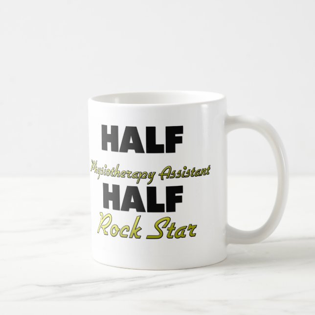 Halv rockstjärna för halv sjukgymnastikassistent kaffemugg (Höger)