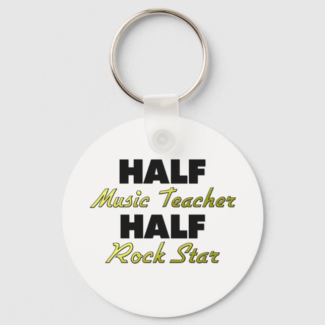 Halv Rockstjärna för musiklärare Nyckelring (Framsida)