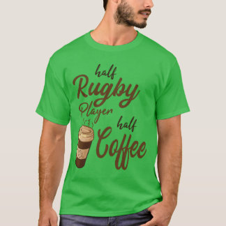 Halv rugby spelare Halv kaffe retro T Shirt