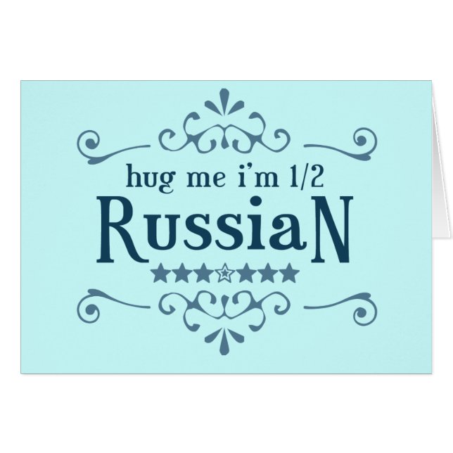 Halv ryss hälsningskort (Framsidan Horizontal)