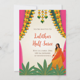 Halv Saree-fest digitala inbjudningar