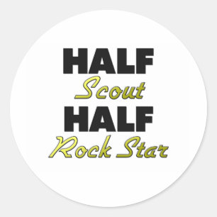 Halv scout Halv Rockstjärna Runt Klistermärke