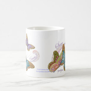 Halv sjal för fjärilsdrömmugg kaffemugg