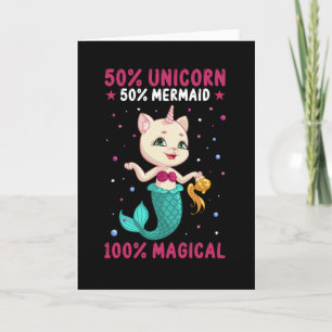 Halv Sjöjungfru för Unicorn Kort
