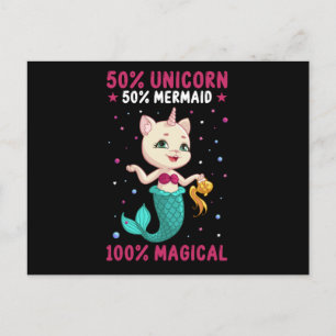 Halv Sjöjungfru för Unicorn Vykort