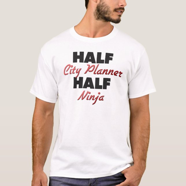 Halv stadsPlanner halva Ninja T-shirt (Framsida)