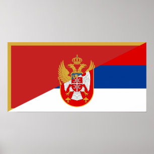 halv symbol för serbia montenegro flagga land poster