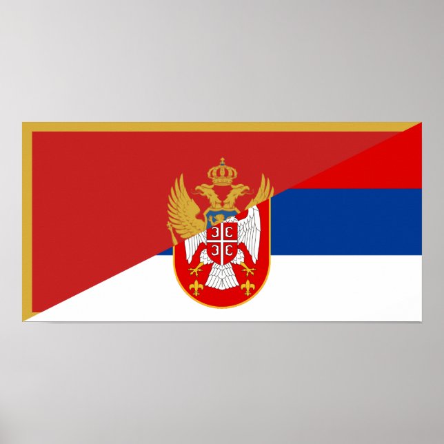 halv symbol för serbia montenegro flagga land poster (Framsidan)