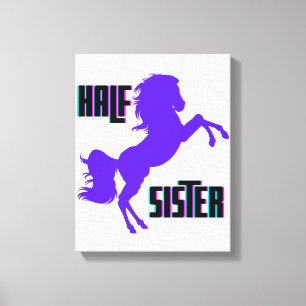 Halv syster Lila Pony Syskon Canvastryck