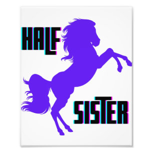 Halv syster Lila Pony Syskon Fototryck