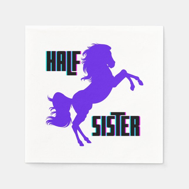 Halv syster Lila Pony Syskon Pappersservett (Framsidan)