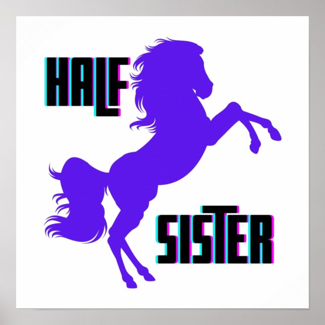 Halv syster Lila Pony Syskon Poster (Framsidan)