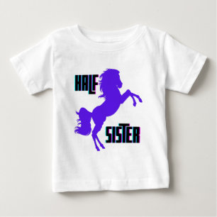 Halv syster Lila Pony Syskon T Shirt