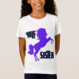 Halv syster Lila Pony Syskon T Shirt