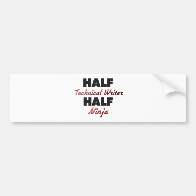 Halv teknisk författare halva Ninja Bildekal (Framsidan)