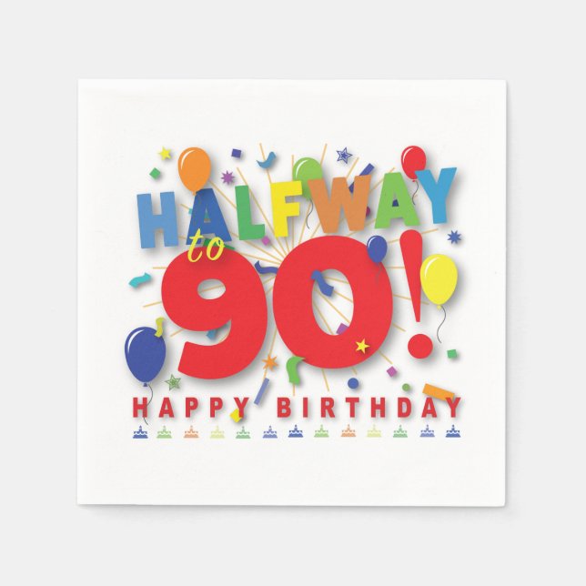 Halv till 90! pappersservett (Framsidan)