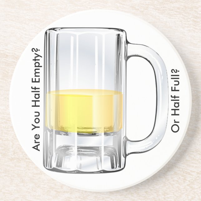 Halv tom eller halv Fullt Underlägg Sandsten (Framsidan)