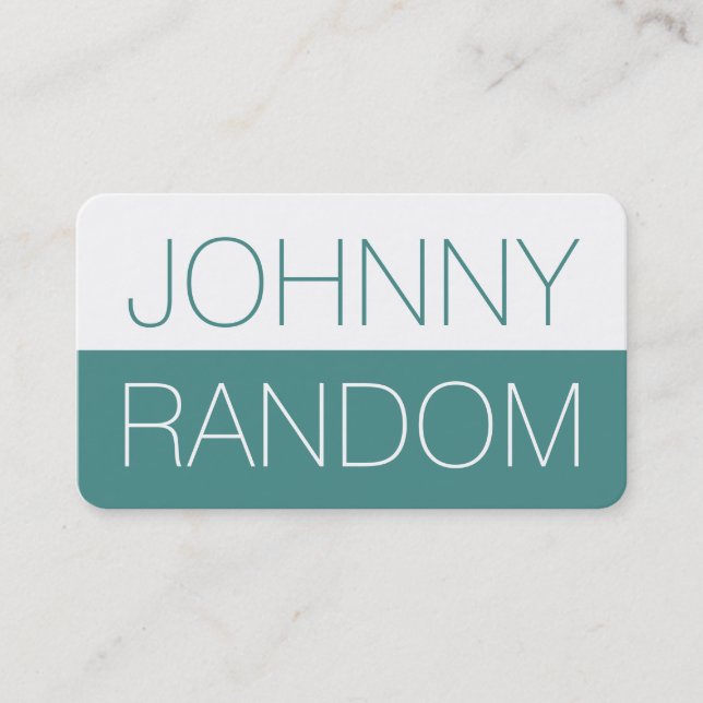 Halv uppdelad duofärgad grönt i fet stil vit visitkort (Framsida)