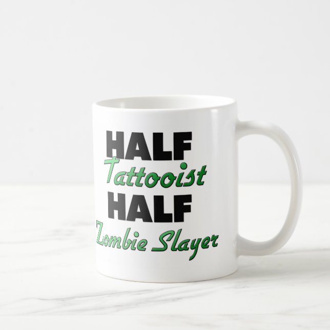 Halv ZombieSlayer för halv Tattooist Kaffemugg (Höger)