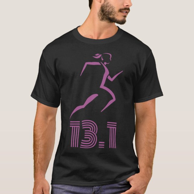 Halva 13 1 Miles Springa Joggare Marathon T Shirt (Framsida)