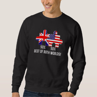 Halva amerikanska, brittiska, Flagga, USA Lång Ärmad Tröja