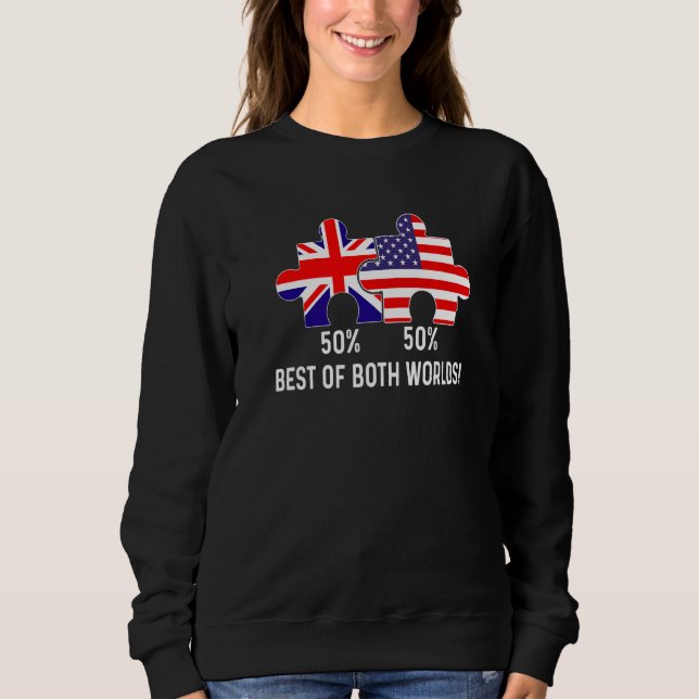 Halva amerikanska, brittiska, Flagga, USA T Shirt (Framsida)