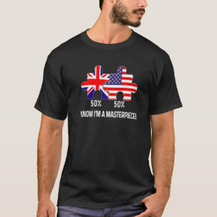 Halva amerikanska, brittiska, Flagga, USA T Shirt