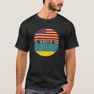 Halva amerikanska halukrainska, USA, Ukraina, Flag T Shirt
