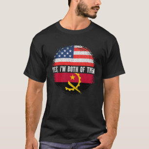 Halva amerikanska halva Angolanska USA flagga Ango T Shirt