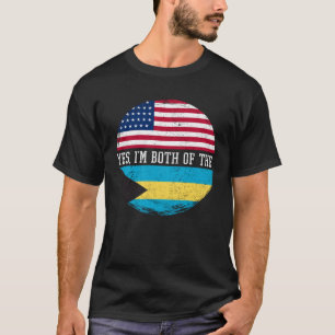 Halva amerikanska halva Bahamian USA flagga Bahama T Shirt