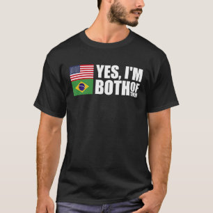 Halva amerikanska halva Brasilien, Brasilien, Flag T Shirt