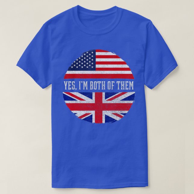 Halva amerikanska halva brittiska USA flagga Fören T Shirt (Design framsida)