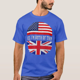 Halva amerikanska halva brittiska USA flagga Fören T Shirt